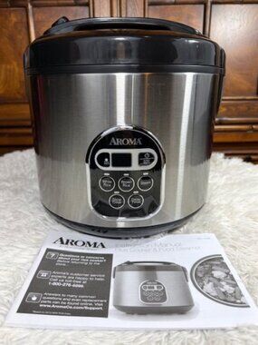 Aroma 20-Cup Cooked Digital Rice Cooker Slow Cooker Food Steamer ARC-150SB